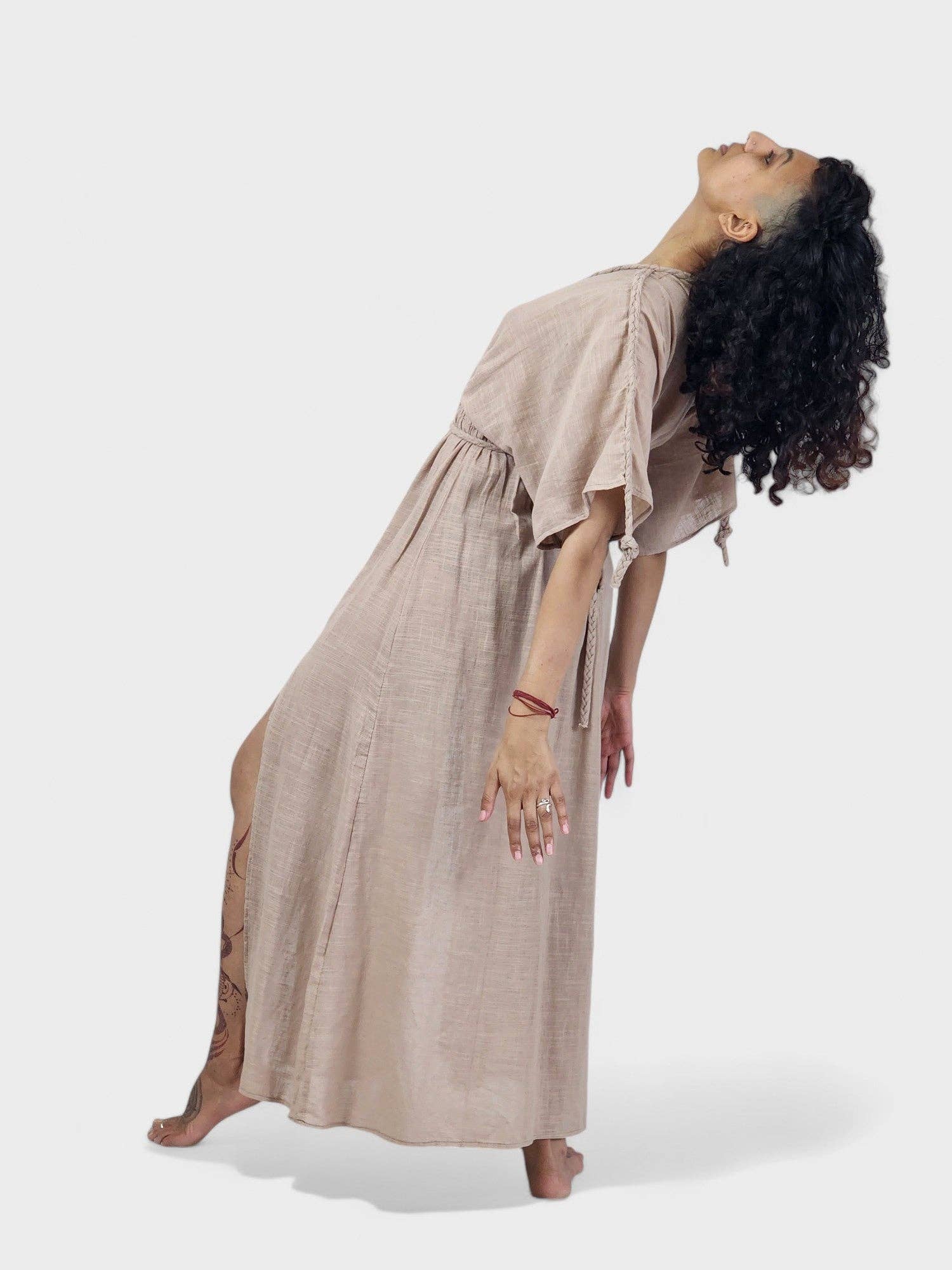Sacred Ceremony - Wholesale Dress - Women's - Dusty Rose Organic Cotton Rope Goddess Maxi Dress7