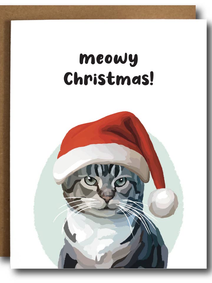 Meowy Christmas Cat Christmas Card for wholesale by The Card Bureau