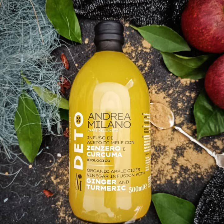 Andrea Milano – Großhandel Apfelwein – Bio-Apfelessig-Infusion Ingwer und Kurkuma