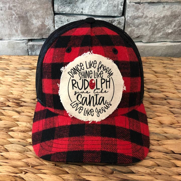 Frosty Hat, Rudolph Hat, Santa Hat, Jesus Hat- Buffalo Plaid for wholesale by BohoGroove