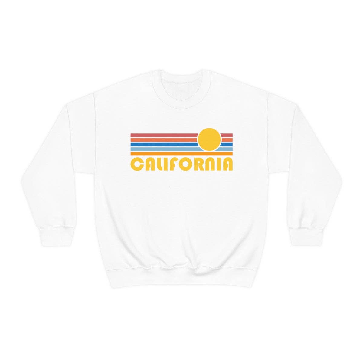 Hey Mountains - Wholesale Graphic Sweatshirt - Women's - California Sweatshirt - Retro Sunrise Unisex0