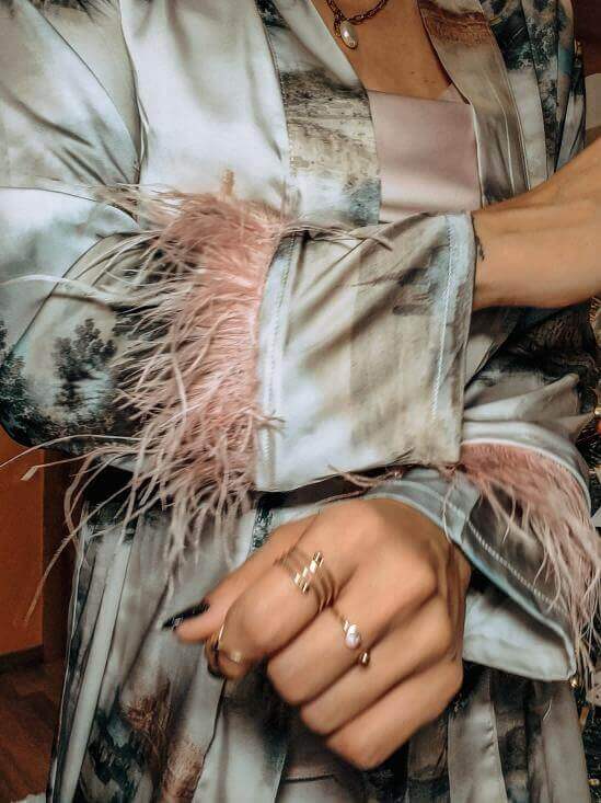 vert Ensemble de pyjama paysage 3 pièces plume en vente sur Faire29