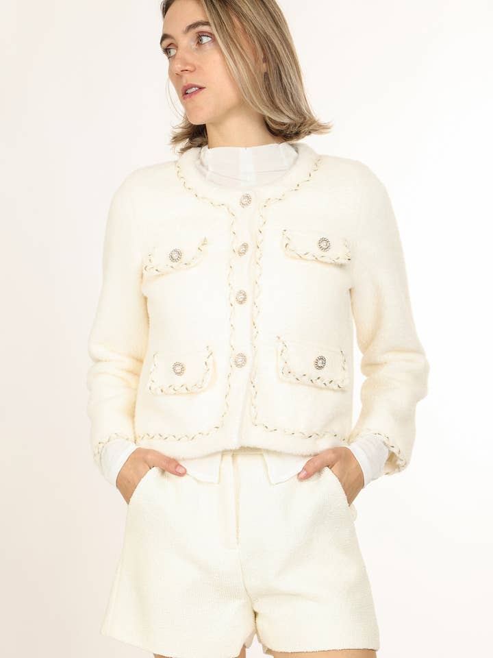 Jersey adornado con detalle de trenzado QE4029 para venta al por mayor de Beulah Style