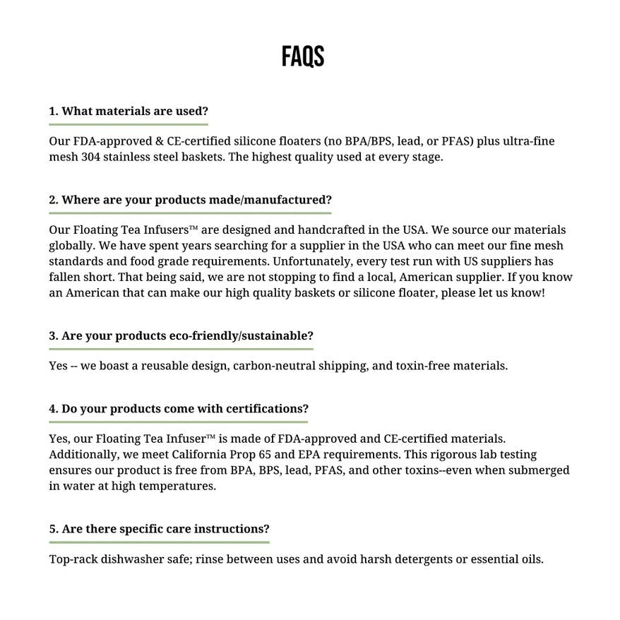 Float2infuse Tea Infuser – Großhandel Teesieb/-Infuser – Hexagon | schwimmender Teekessel | grüne Basis | Kräutermuster15