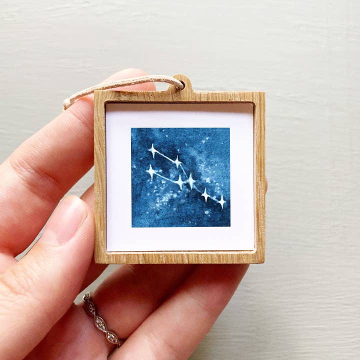 Mini 1" Taurus Zodiac Constellation Tiny Watercolor Sky for wholesale by Mick's Art Goods