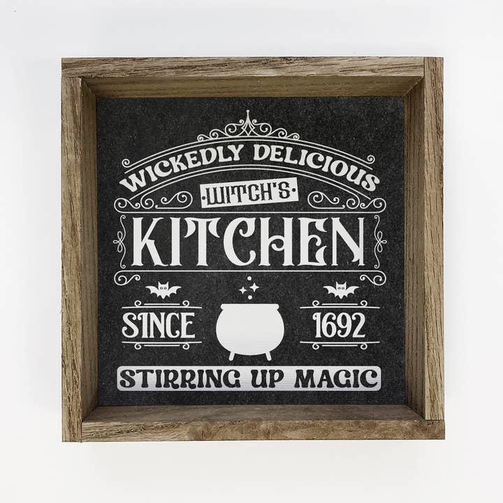 Hangout Home - Wholesale Sign - Witch Kitchen - Word Sign Wall Art - Canvas Art with Frame