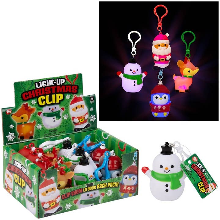 La Luna Bella - Toys - Wholesale Classic Toy - Kids - 2.5" Light-Up Christmas Clip Ons- LLB Toys