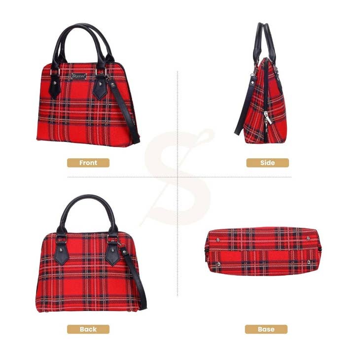 SignareArt - Vente Sac à main avec poignée sur le dessus – femme - CONV-RSTT | Sac à main convertible en tartan Royal Stewart1