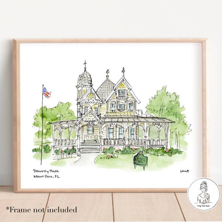 Messy Heart Studio – Engroshandel Kunsttryk – Skræddersyede lokale vartegn akvareltryk, personligt kunstværk12