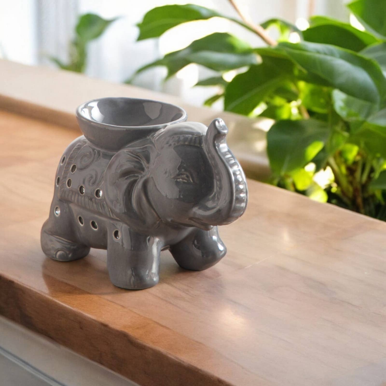 Zen'Arôme - Vendita all'ingrosso Portacandele - Bruciatore olio fondente cera profumata elefante Tandor grigio8