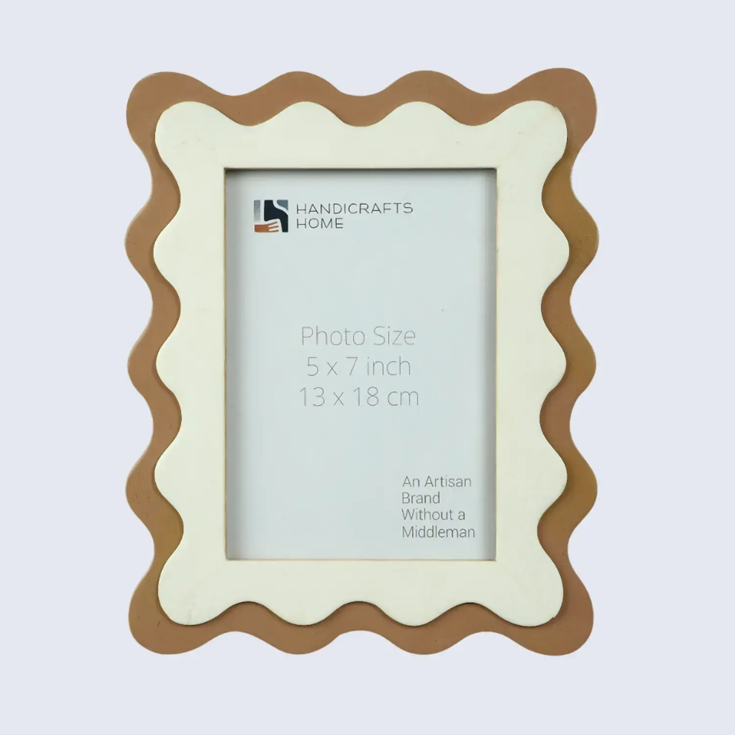 Handicrafts Home - Wholesale Picture Frame - Wave Scallop Picture Frame Brown & White - 4x6 & 5x78