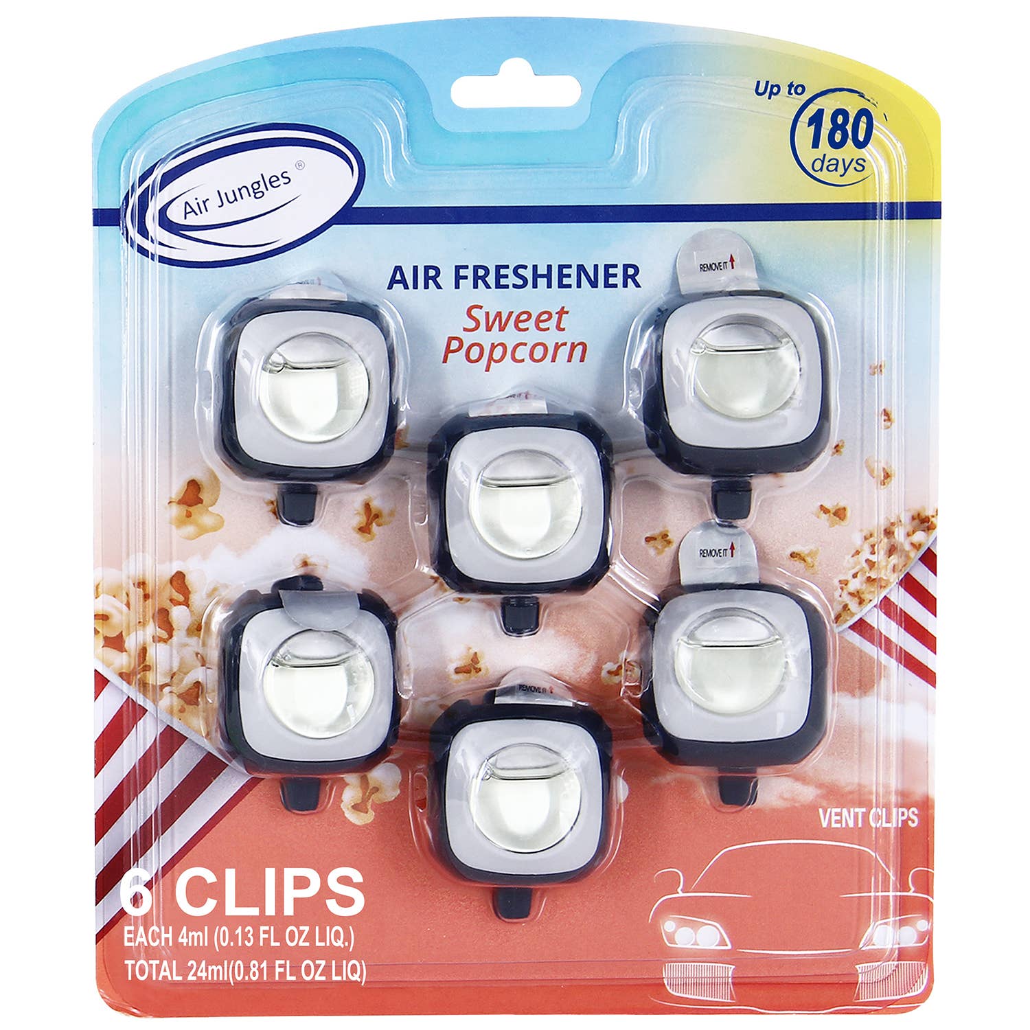 Air Jungles – wholesale Luftrenare för bil – Unisex – Air Jungles bilparfym med ventilklämmor, 6-pack13