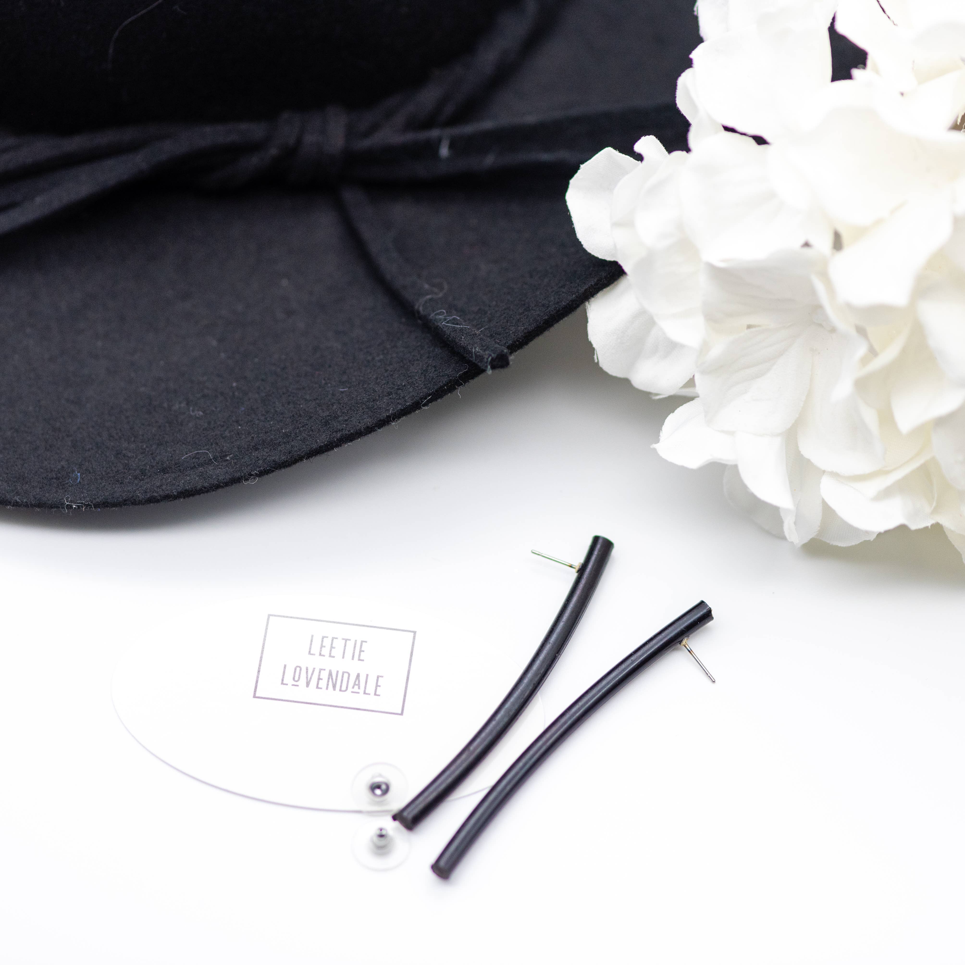 Leetie Lovendale - Vente Boucles d'oreilles pendantes - Boucles d'oreilles en bâton brindille noire6