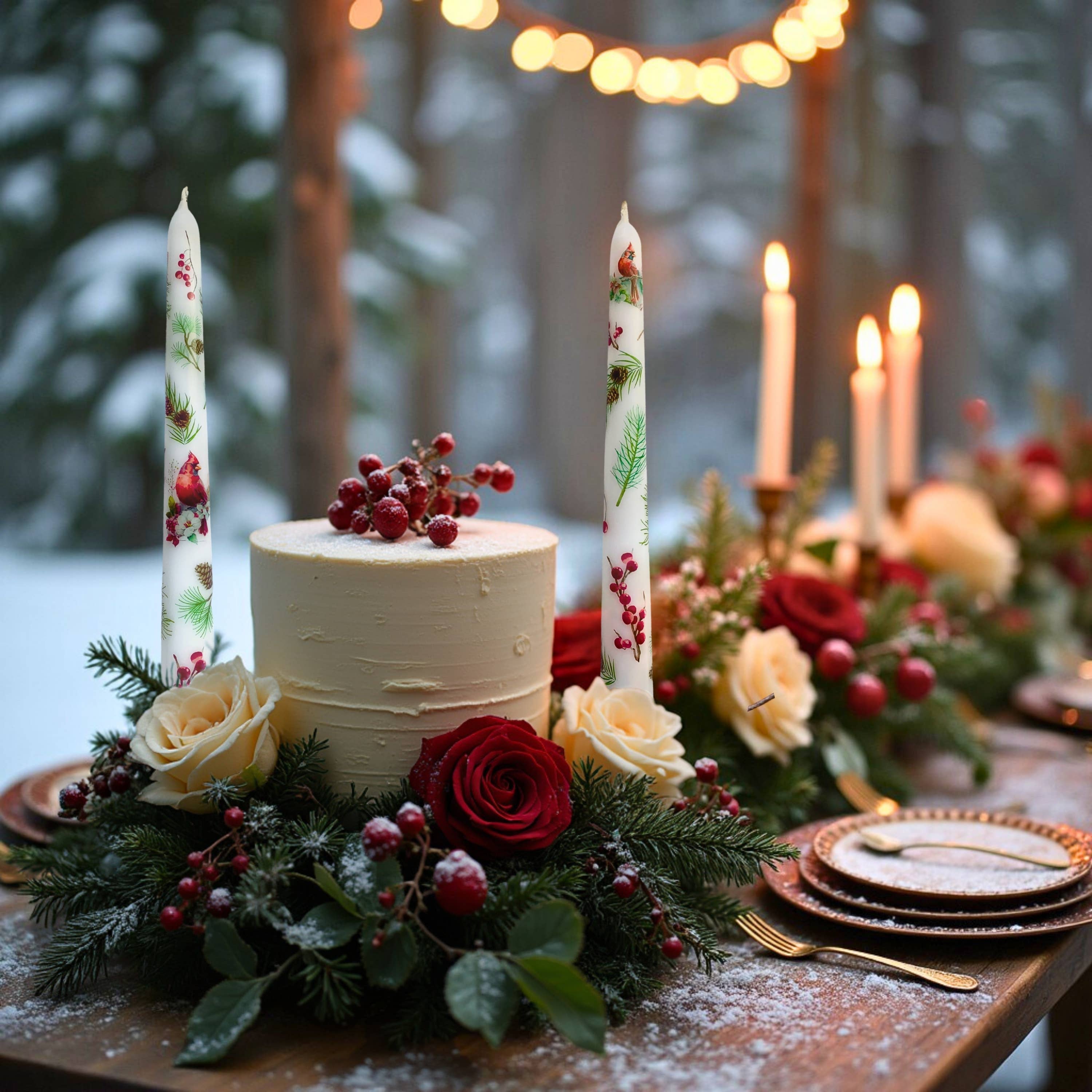 Designs by Michaela - Wholesale Tapered Candle/Candlestick - Red Cardinal Christmas Taper Candle Decor for Home4