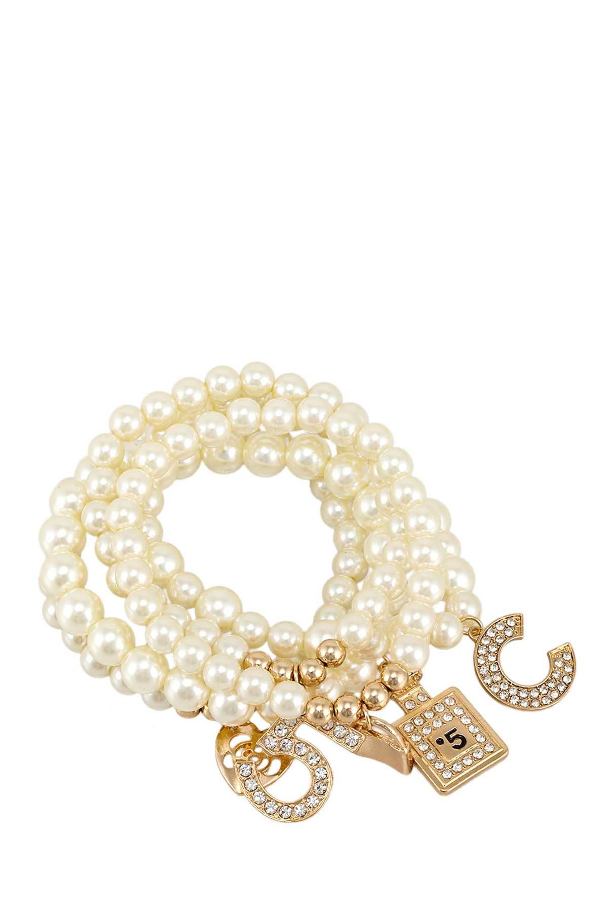 anbfashion - Wholesale Charm/Dangle Bracelet - Multiple Charm Beads Stretchable Bracelet 1239-111