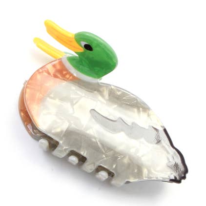 Pearlescent duck shaped clamp 6cm for wholesale by Inca UK