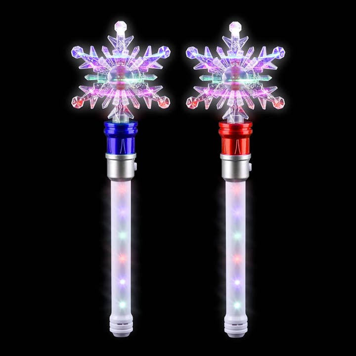 La Luna Bella - Toys - Wholesale Classic Toy - Kids - 14.5" Light-Up Snowflake Spinning Wand - LLB Toys