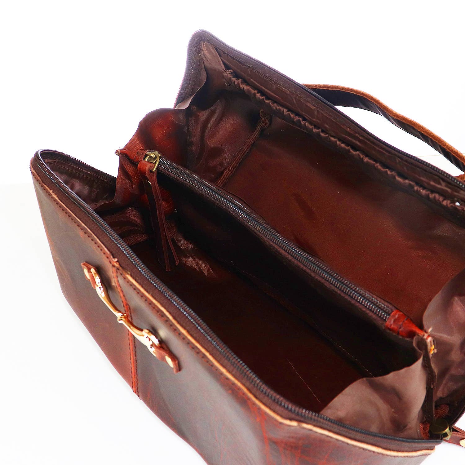 Monster Sporting Gifts – wholesale Toiletry bag – Unisex – Snaffle Bit Leather Washbag2