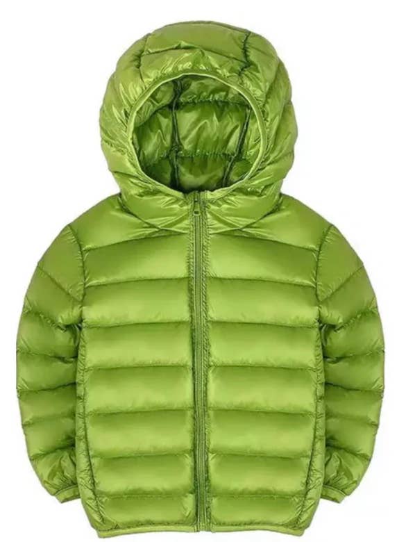 DASTI - Wholesale Puffer Jacket - Kids - Dasti Kids Down Jacket Ultralight Hooded Packable, Green