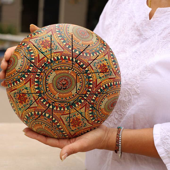 Lungta Imports - Wholesale Music Accessory - Steel Tongue Drum 8 Notes 10 Inches Tank Drum, Handpan Drum, Chakra Drum, Percussion with Mallets and Travel Bag6