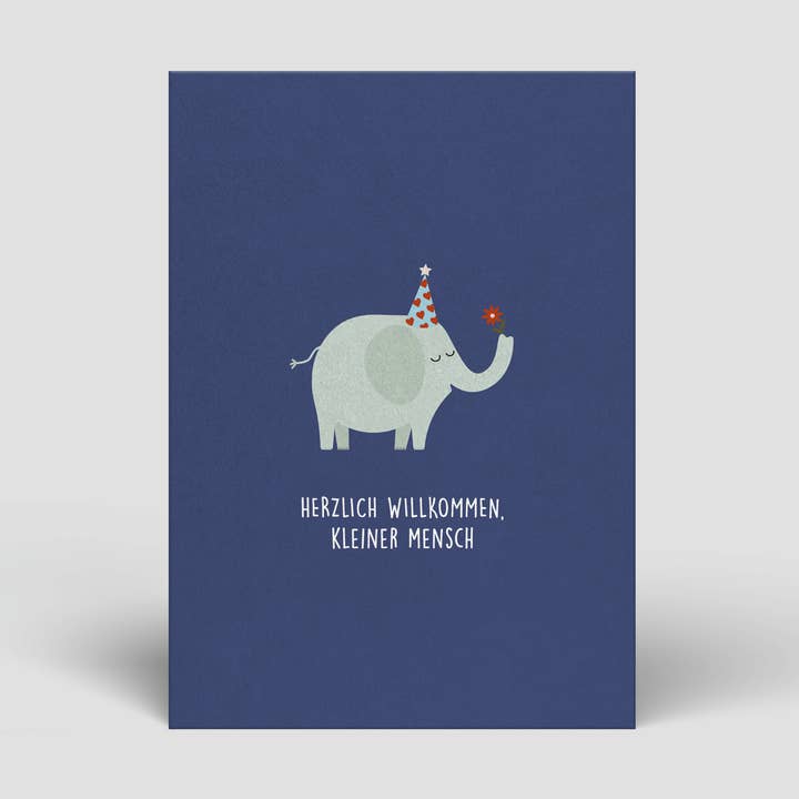 Carte postale - Éléphant à la naissance - N° 90 pour la vente par Naturbedacht