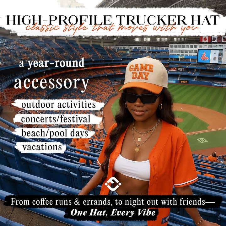 Funky Junque - Wholesale Baseball Cap - Unisex - Retro Two Tone Cap - Game Day - Orange/Beige1