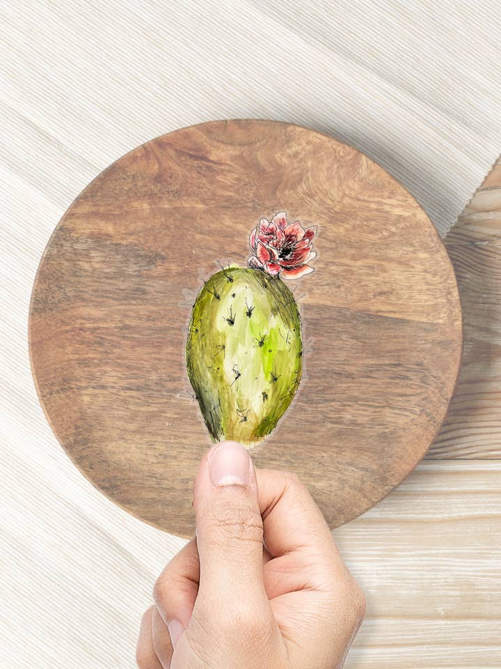 Prickly Pear Cactus Sticker for wholesale by Locksley Workshop