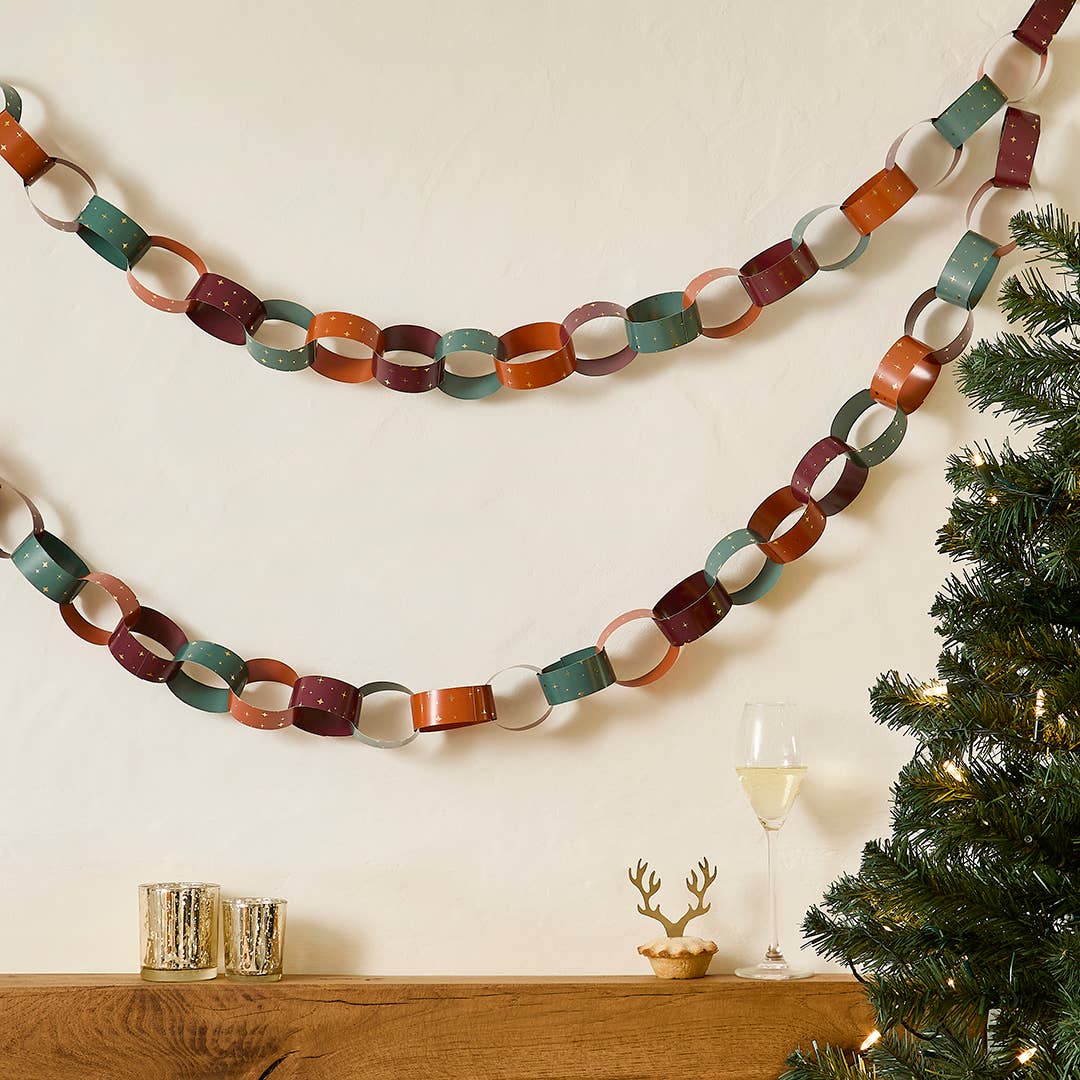 Hootyballoo by Club Green - Wholesale Christmas Decoration - Star Paper Chains - Pack of 480