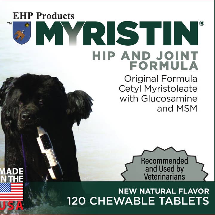 Katie's Pet Products - Wholesale Pet Supplement - Dog - MYRISTIN HIP AND JOINT SUPPLEMENT for Dogs by EHP: 120 tabs3