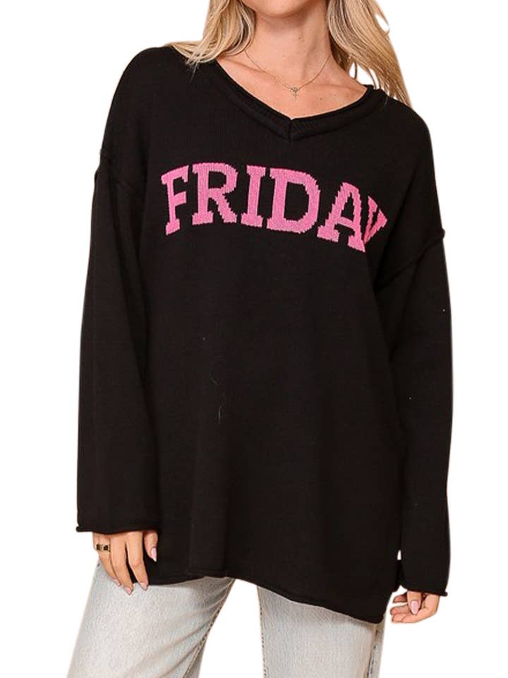 Camisola Superdimensionada Friday Feels por atacado de Vanilla Monkey