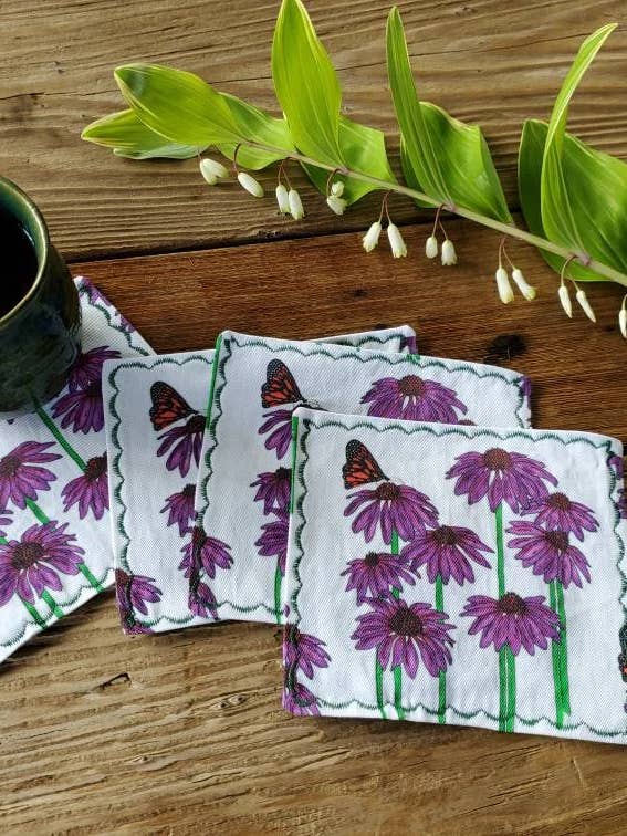 Coneflower Cocktail Napkin Set for wholesale by Maple Moon Designs