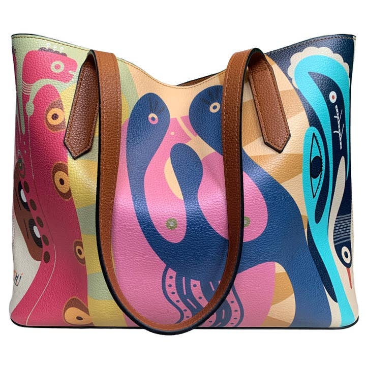 "The Origin" Vegan Leather Tote Bag for wholesale by Haleh.J Collection