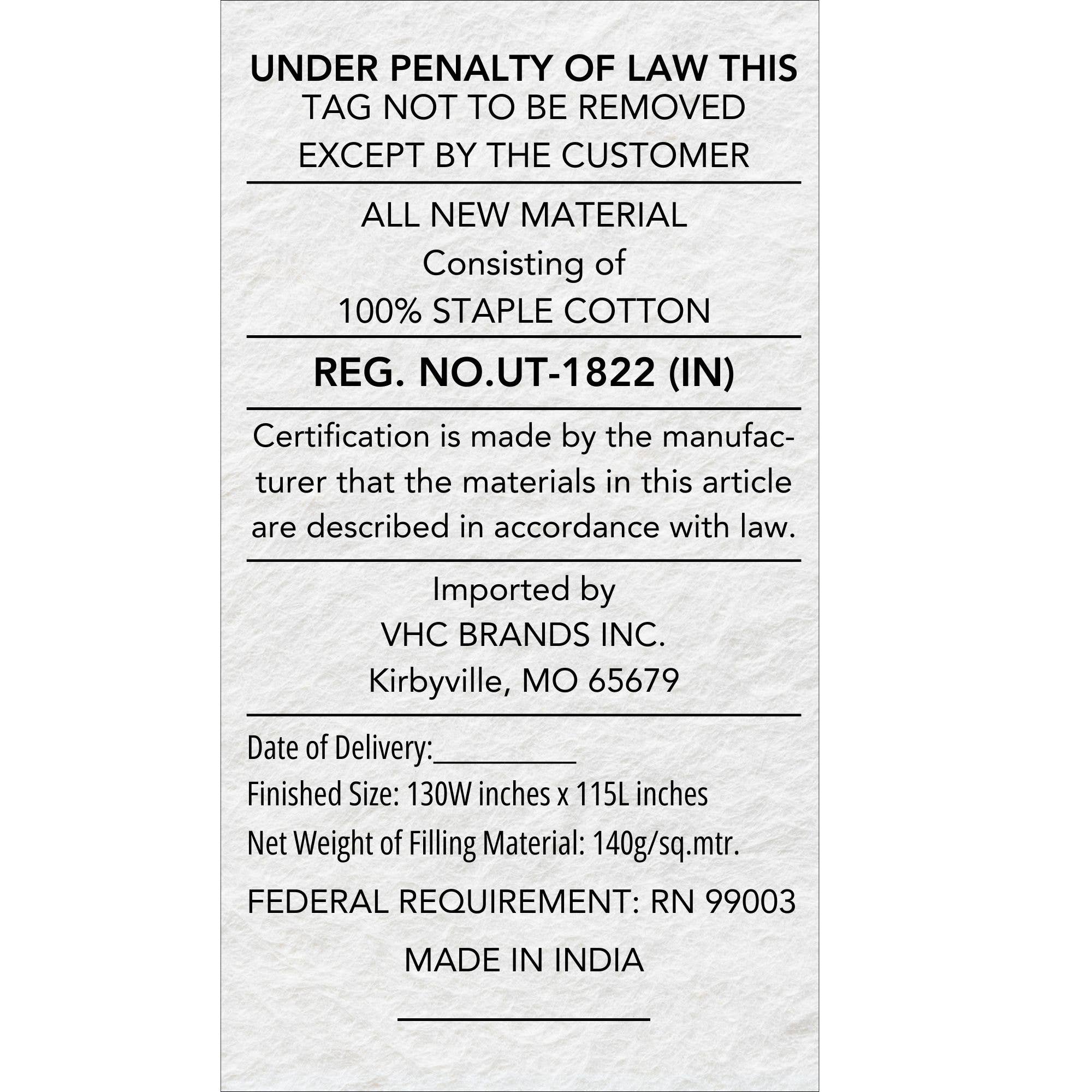 VHC Brands - Wholesale Bedding Set - Wyatt California King Quilt Set; 1-Quilt 130Wx115L w/2 Shams 21x378