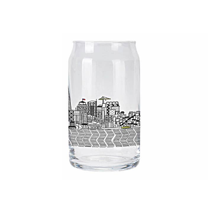 Beyond Cushions Corporation - Wholesale Drinking Glass/Cup - SAN FRANCISCO BEER CAN SHAPE GLASS 16 OZ1