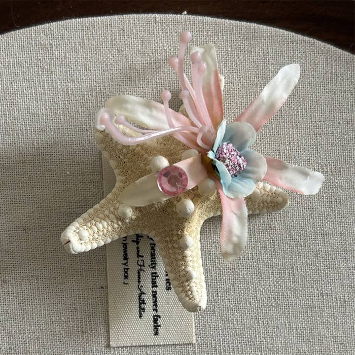 Shell starfish grabber beach hair accessory for wholesale by Lily Clothing