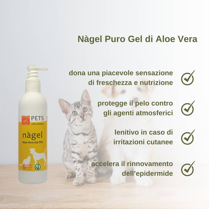 Natura srl – wholesale Groomingmedel för husdjur – Hund – Nagel 99% Pure Aloe Vera Gel för hundar och katter - 250 ml