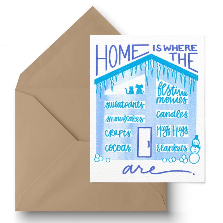 Carte de vœux d'hiver « Home Is » pour la vente par Paige Poppe Art