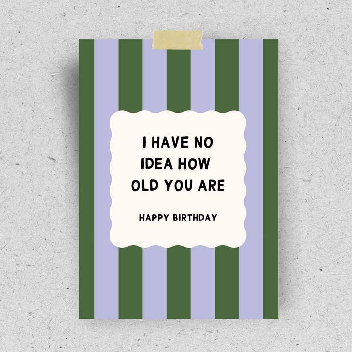 hellopinlin - Wholesale Birthday Card - Postcard “I have no idea how old you are” | recycled paper0