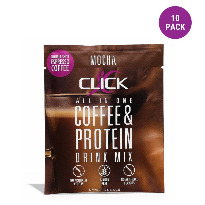 CLICK Kaffee Protein, 10 Einzelportionen, Mokka für den Großhandel von CLICK Coffee Protein Drink
