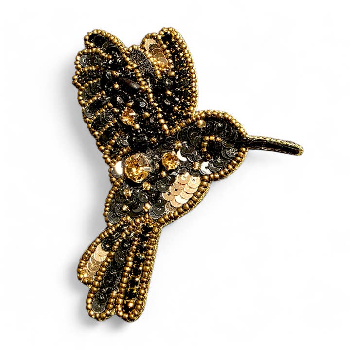 Broche, O Beija-flor de Ônix Dourado por atacado de Happy Lona