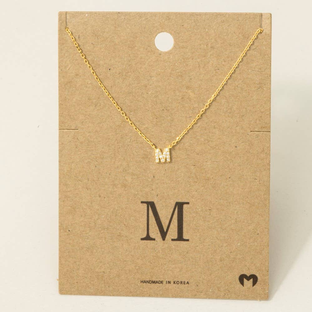 Fame Accessories - Vendita all'ingrosso Collana con ciondolo/pendaglio - Mini collana iniziale con strass30