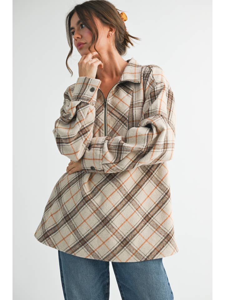 AEMI + CO - Wholesale Sweatshirt - Women's - 8421EK Mya Plaid Pullover 131