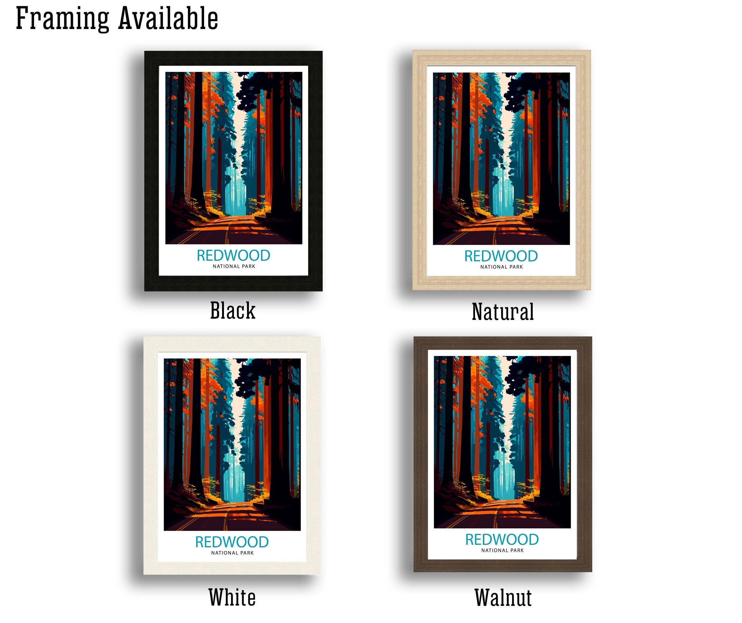 InkNPrintz – wholesale Poster – Redwood National Park California Travel Poster6