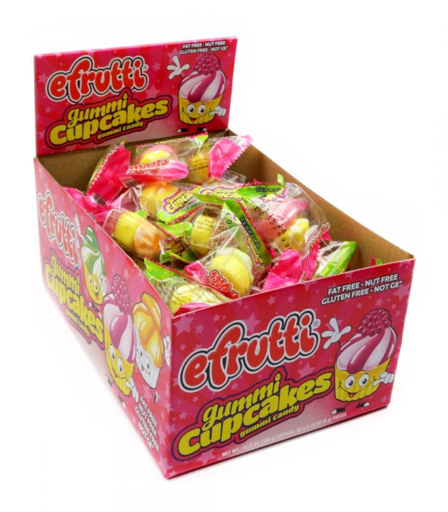 Snacky Candy - Wholesale Gummy - Efrutti Gummie Cupcakes PINK 60 count 0.32oz