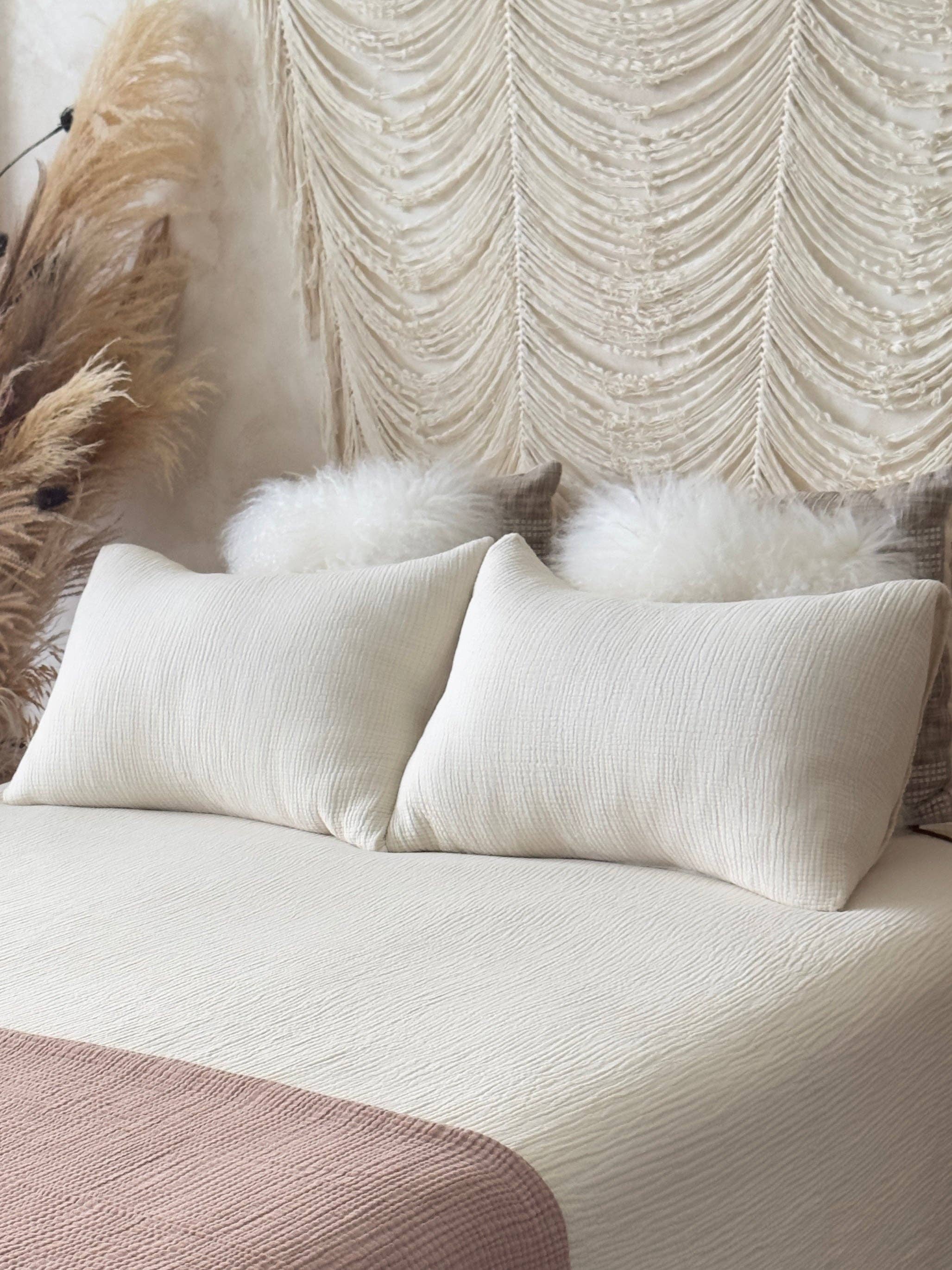 Naturloom - Wholesale Throw Blanket - GOTS Certified Organic Muslin Blanket, Ivory Throw Blanket, Lightweight Cotton Quilt, King Size Bedspread, Breathable Muslin Bedding0