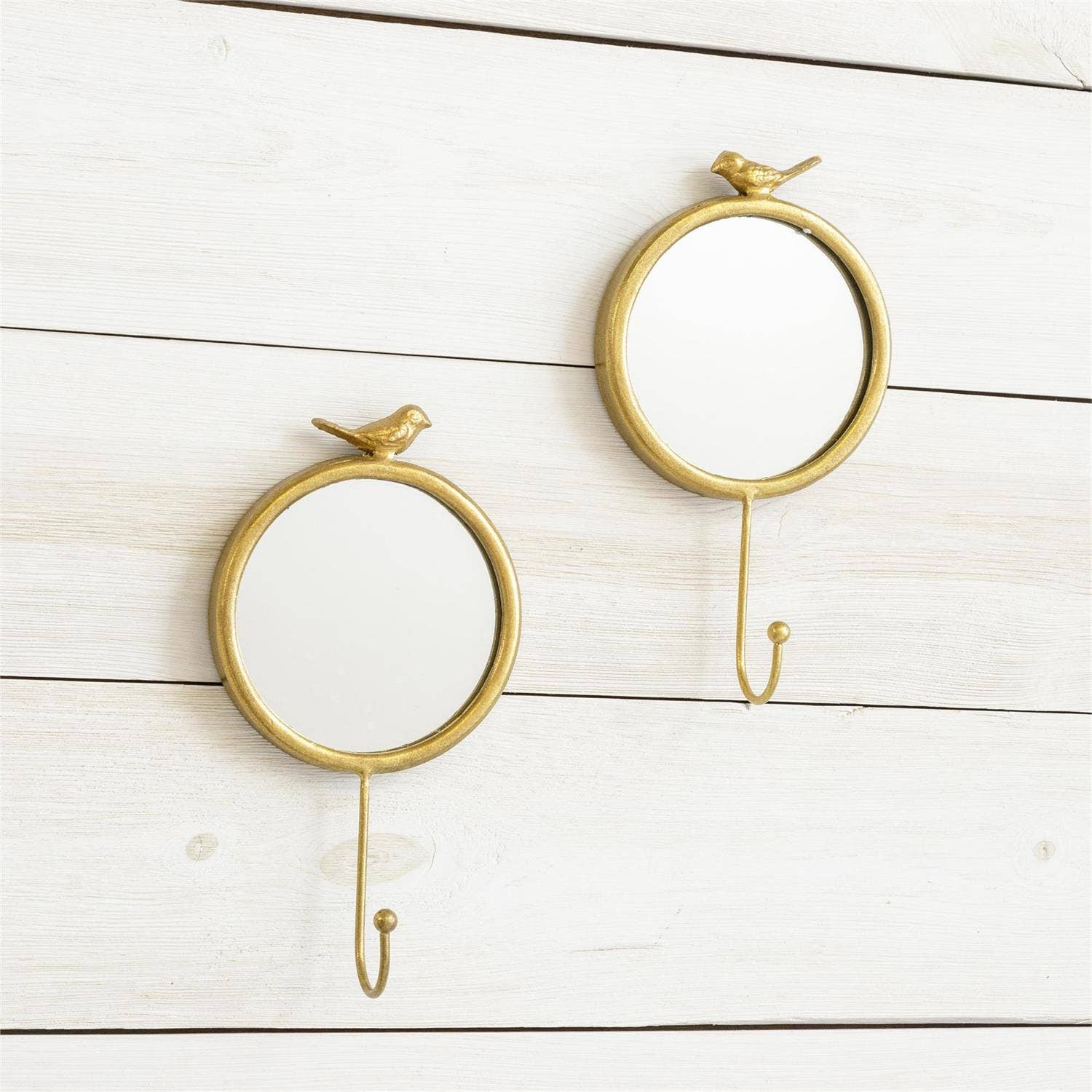 Audrey's Home & Gift - Wholesale Wall Mirror - Gold Bird Mirrors with Hook (Pk/02 Ast)1