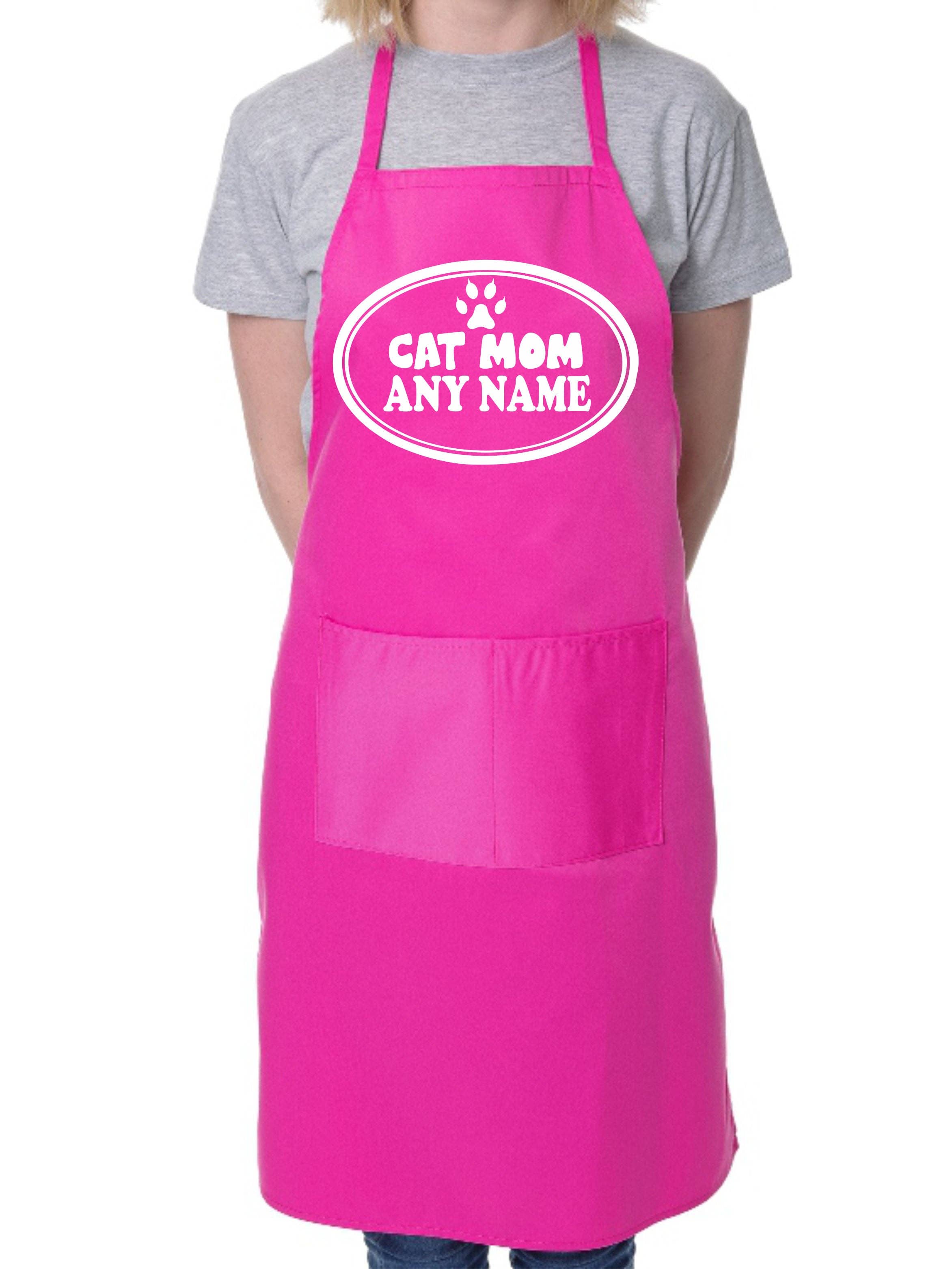 Print4U – wholesale Apron – Cat Mom Apron Any Name Pet Lover Gift Adult Personalised BBQ Cat Lover4