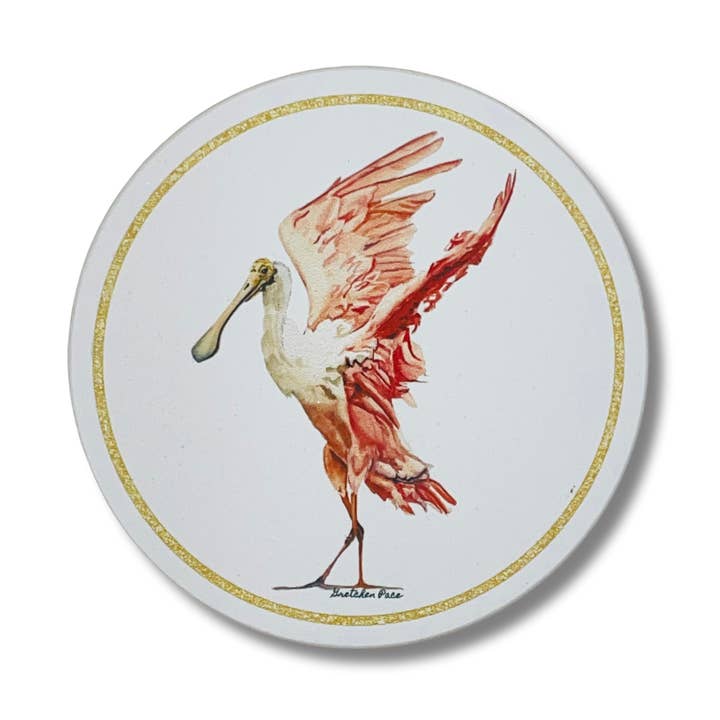 Stenunderlägg - Rosenskedstork (Cirkulär) för wholesale av Goose and Willow