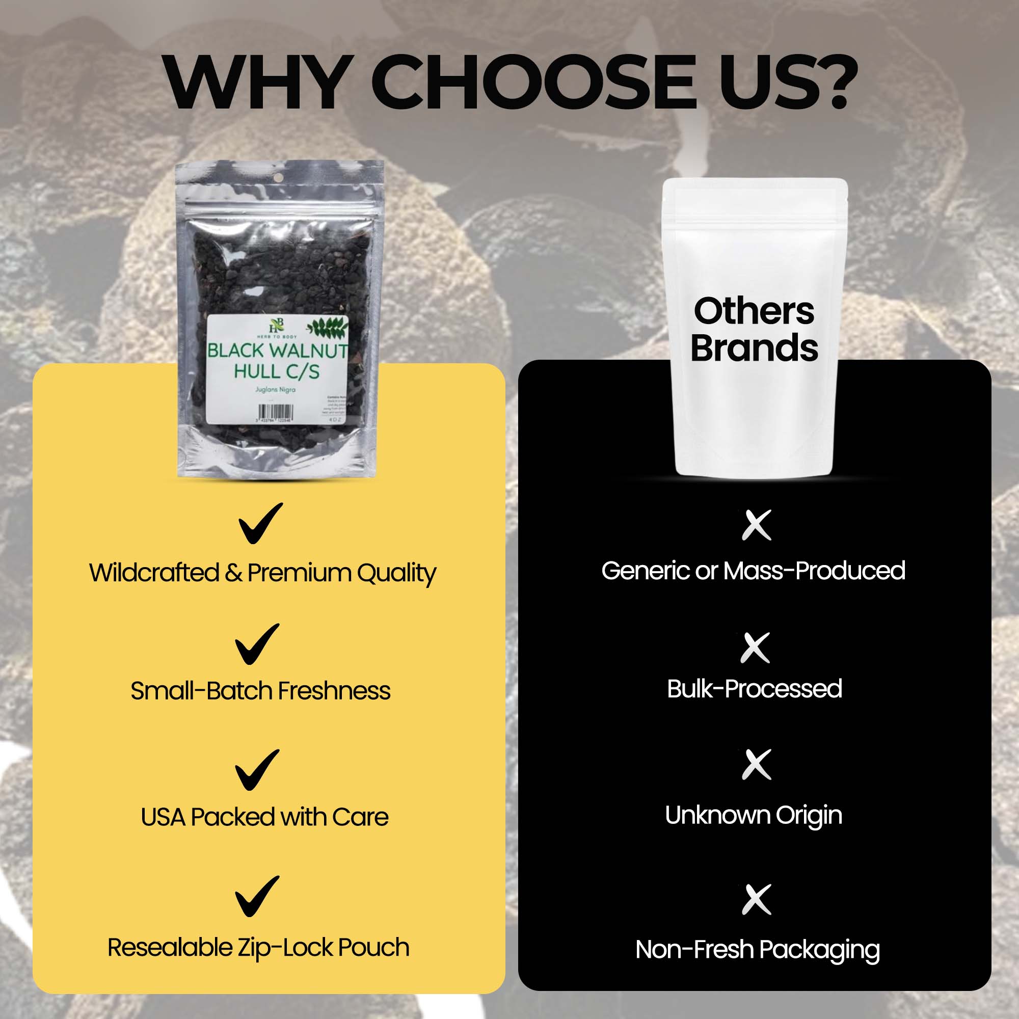 Herb To Body – Ervas por atacado – Casca de Noz Preta C/S 1lb3