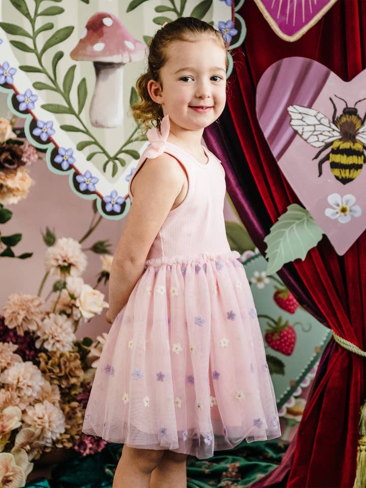 'All my Hearts' Bonnie Bow Dress - Blossom for wholesale by Fleur Harris